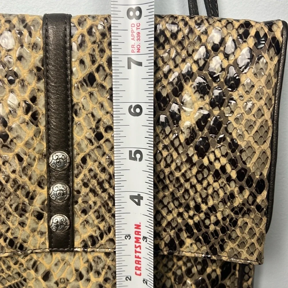Brighton Snakeskin Crossbody Bag - Brown and Black
